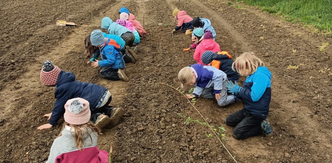 Kinder auf dem Feld